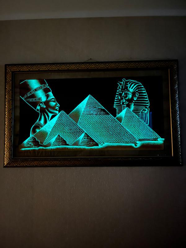 Картина из Египта на папирусе под стеклом. - Новотроицк