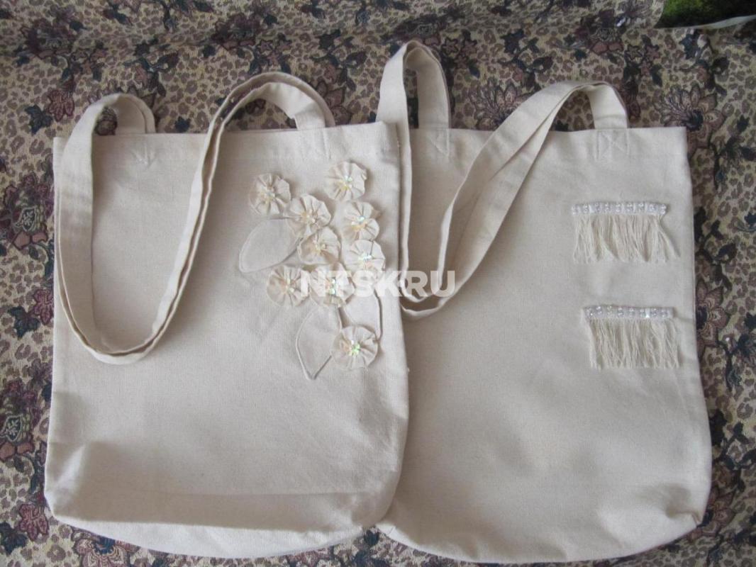 Продам сумку-шоппер, х/б, цвет топлёное молоко, размер 38(h)х30, цена 200 р - Новотроицк