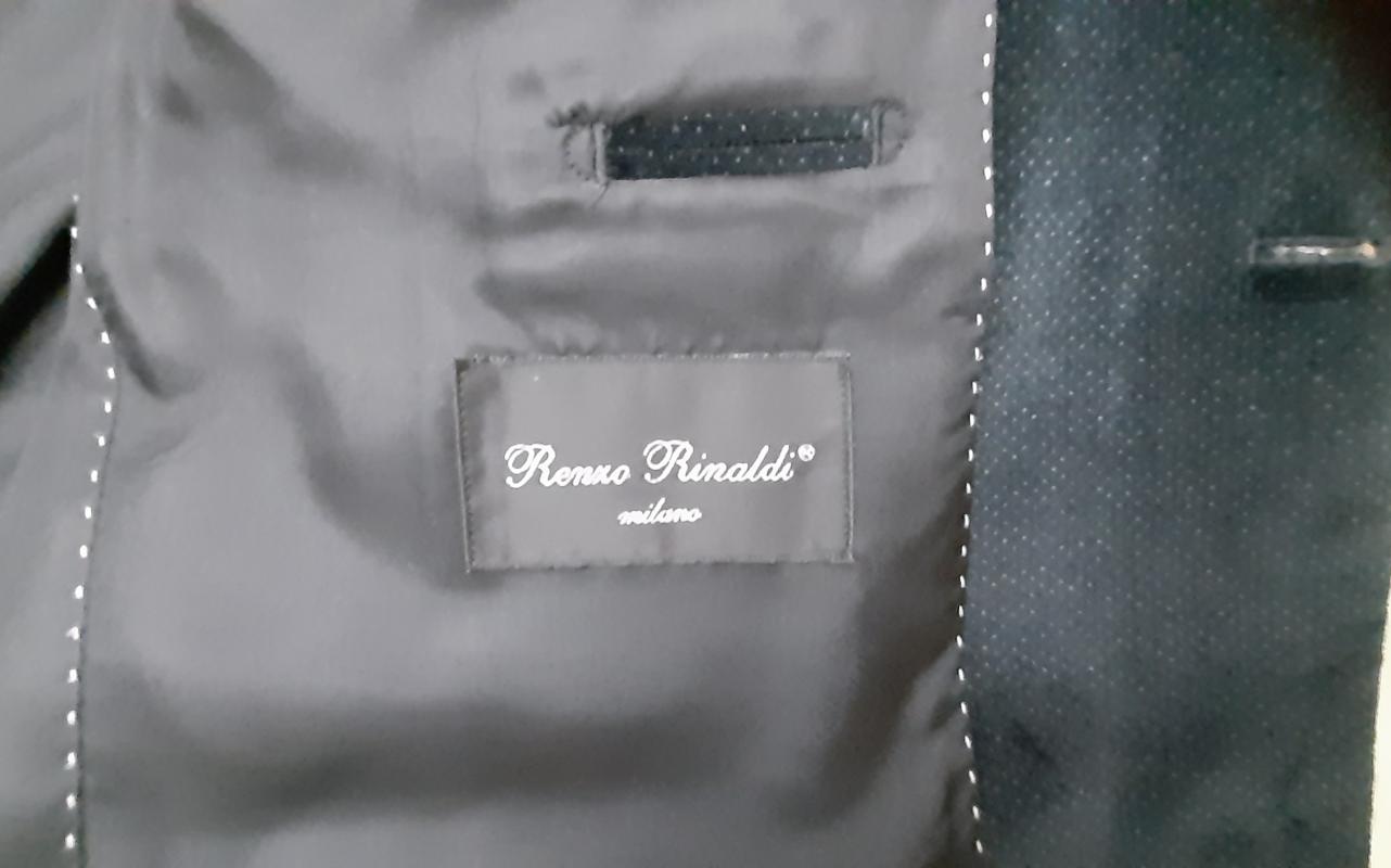 Пиджак Renzo Rinaldi бархатный, чёрный с тёмно синим отливом, мужской 52-54р. - Гай