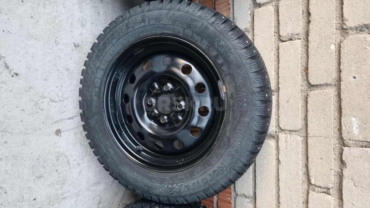 Абсолютно новая зимняя шипованная резина TUNGA NORDWAY 2 185/65R14 на штампованных дисках с разболто - Орск