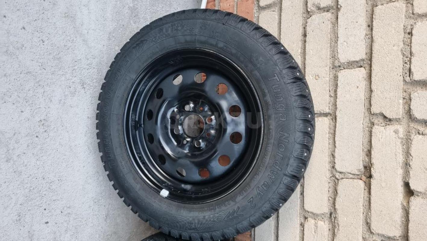 Абсолютно новая зимняя шипованная резина TUNGA NORDWAY 2 185/65R14 на штампованных дисках с разболто - Орск