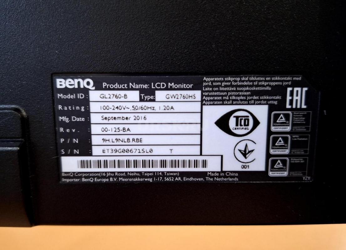 Монитор BenQ GW2760HS в отличном состоянии. - Орск