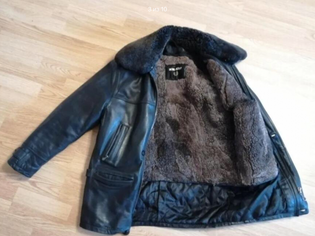 2 Кожаные куртки ! ! ! 1) Стильную с капюшоном на меху кожаную мужскую  зимнюю куртку, размер надо м - Новотроицк