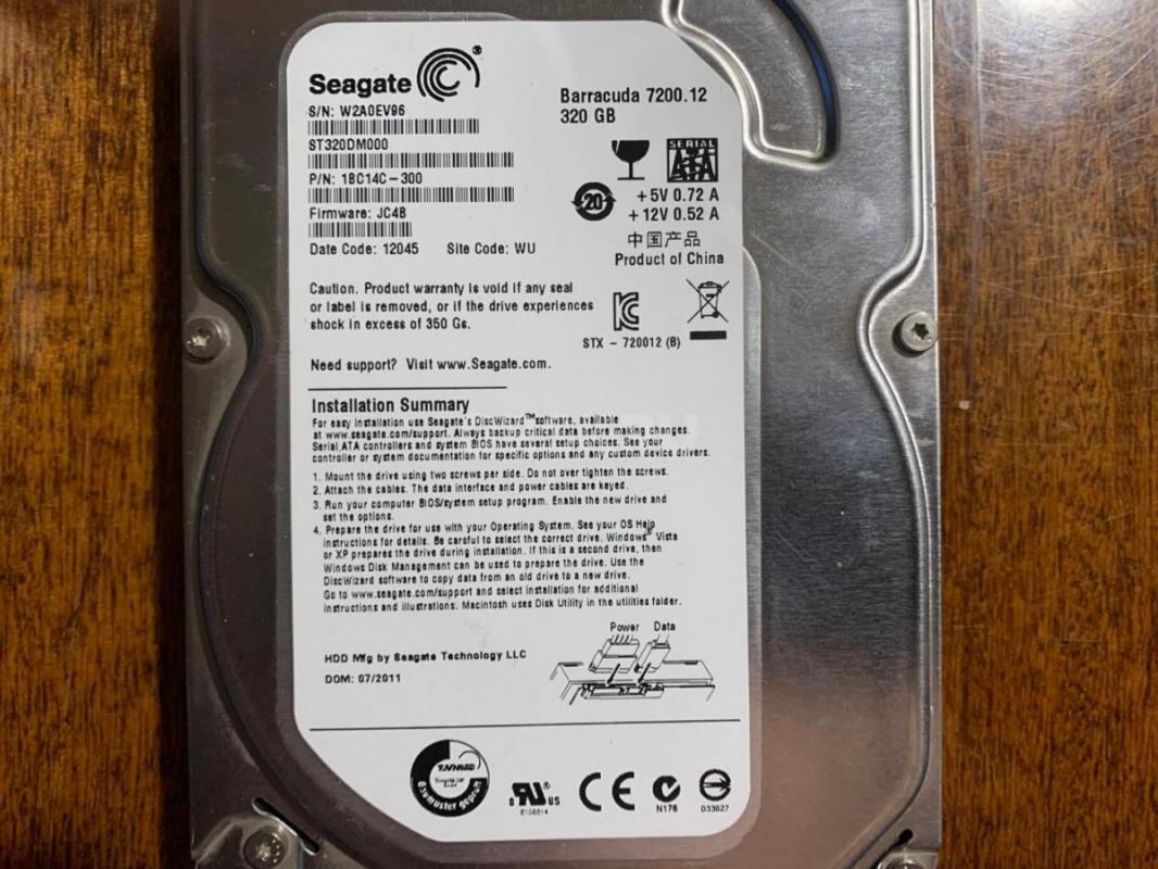 Жёсткий диск Б/У Western Digital 160GB - 800р, Жёсткий диск Б/У Seagate Barracuda 320GB - 1200р. - Орск