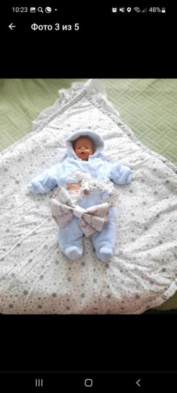 Продам зимнее тёплое одеялко на выписку  малыша с вшитым ажурным кружевом. - Орск