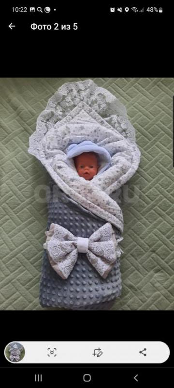 Продам зимнее тёплое одеялко на выписку  малыша с вшитым ажурным кружевом. - Орск