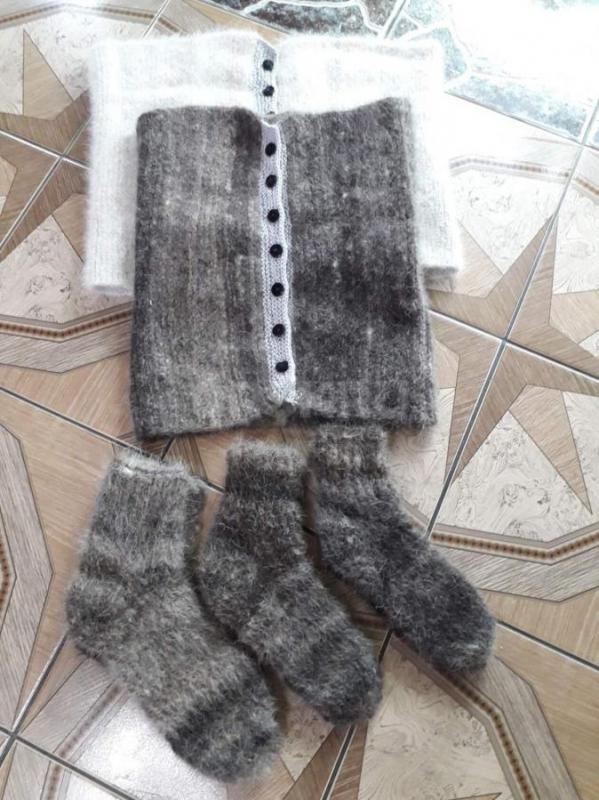 Изделия из пуха собак: варежки,носки,наколенники,пояс,напульсник. - Орск