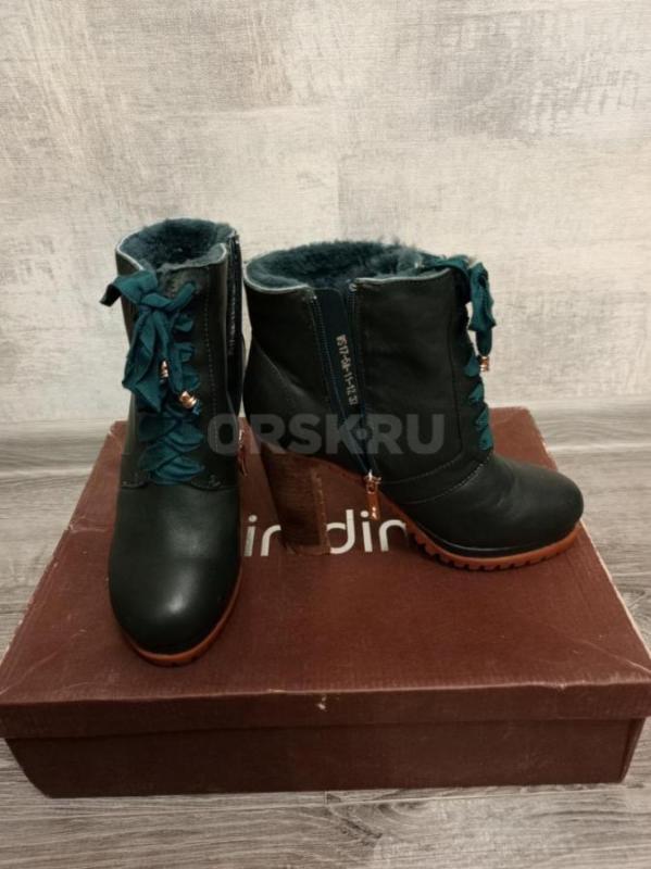 Зимние полусапожки 37 р,  новые , кожа, мех. - Орск