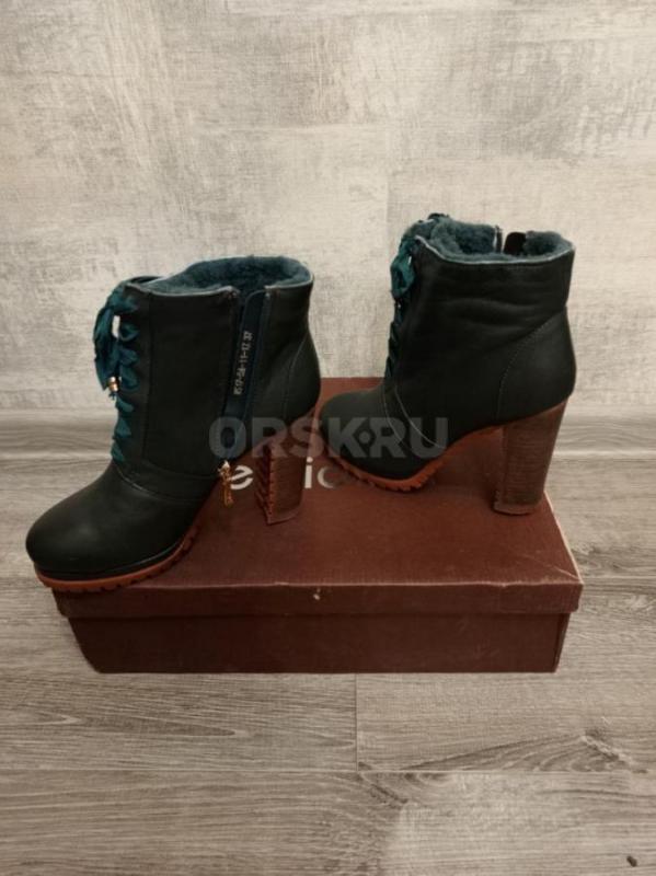 Зимние полусапожки 37 р,  новые , кожа, мех. - Орск
