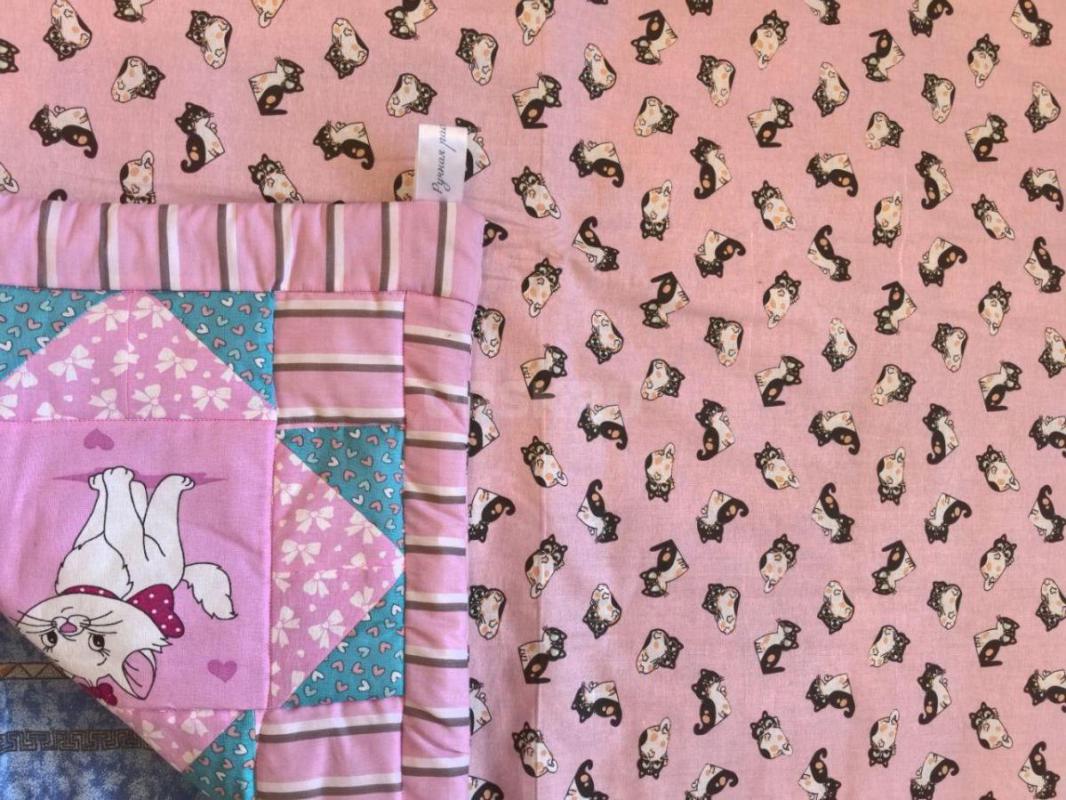 Детское, лоскутное стеганое одеяло/покрывало Котята, хлопок, синтепон. - Орск
