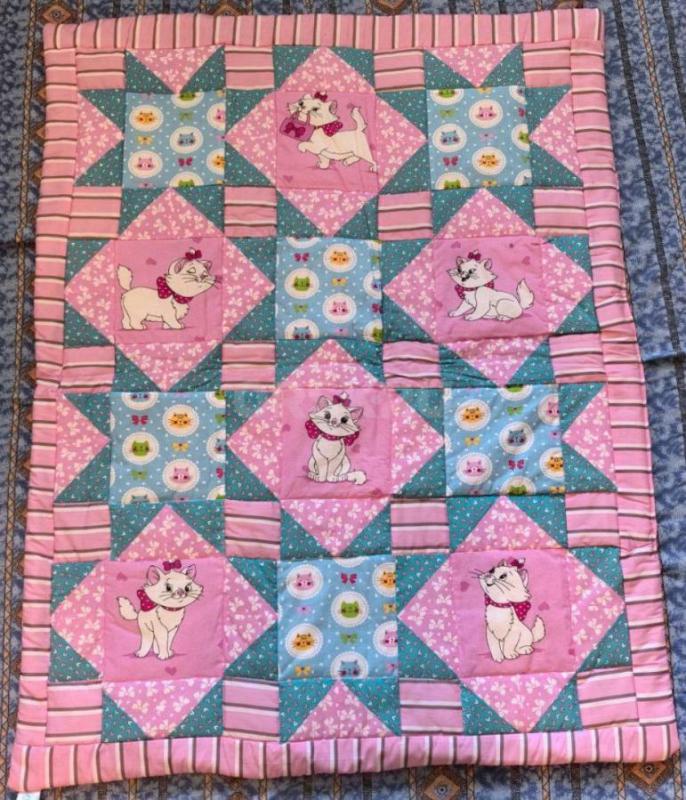 Детское, лоскутное стеганое одеяло/покрывало Котята, хлопок, синтепон. - Орск