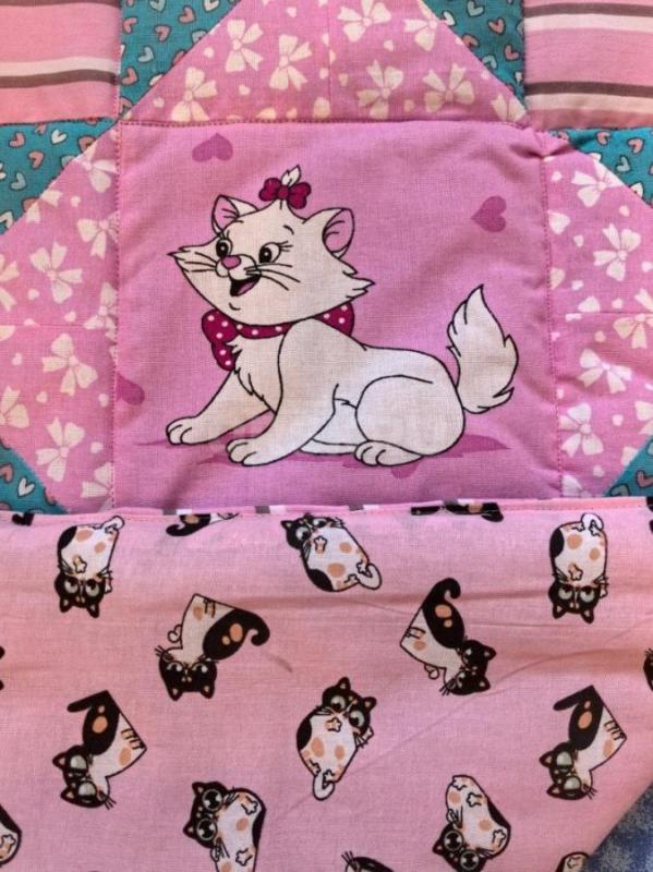 Детское, лоскутное стеганое одеяло/покрывало Котята, хлопок, синтепон. - Орск