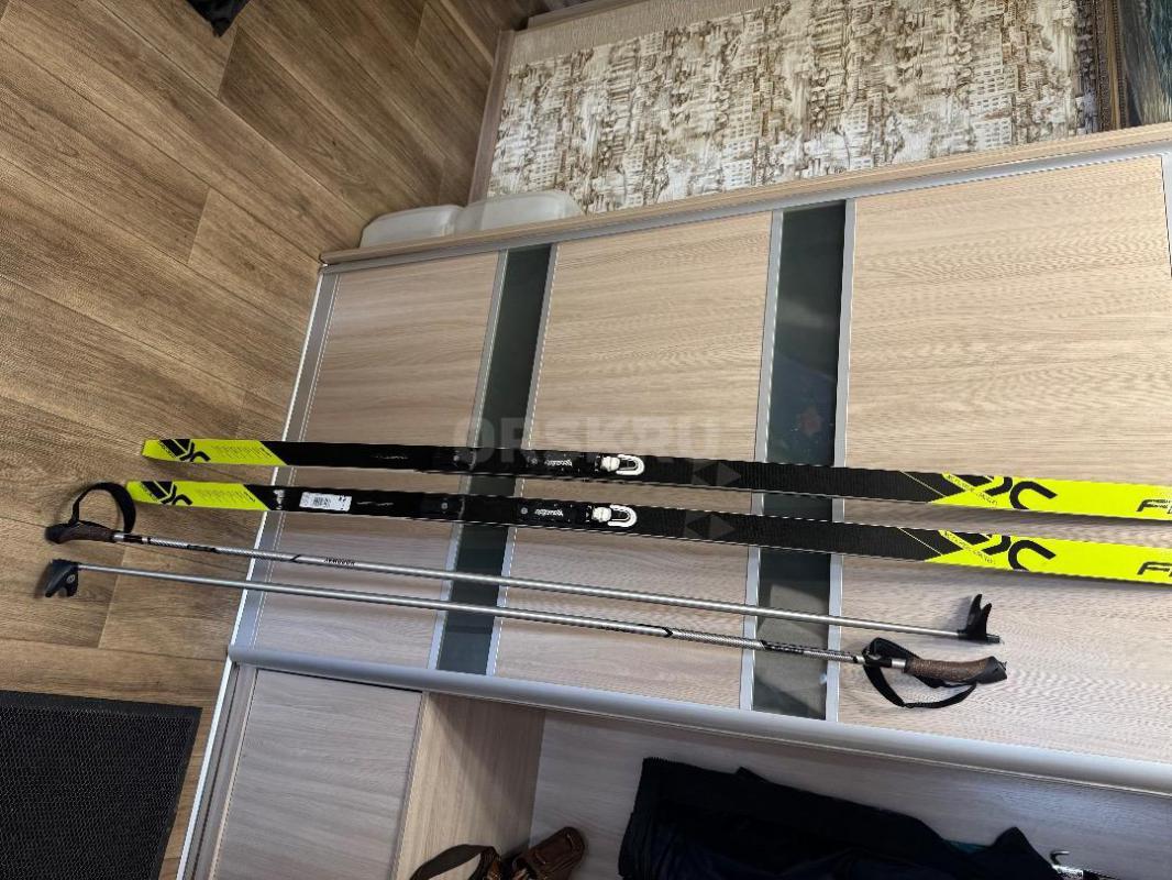 Лыжи беговые, палки с ботинками, чехол. - Орск