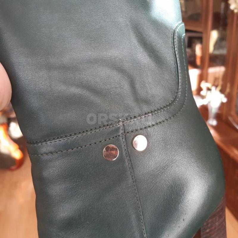 Сапоги женские, демисезонные, натуральная кожа. 39 размер, бренд RIBBICA, бомбического зеленого цвет - Орск