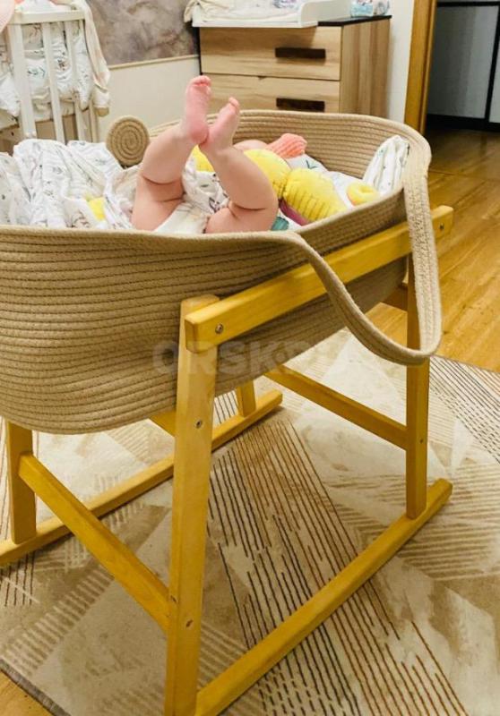 Продам люльку- качалку с плетеной корзиной для новорожденного. - Орск
