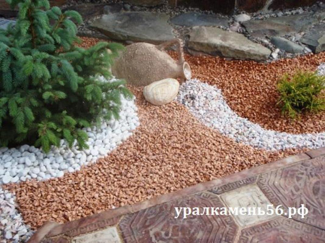 Мраморная крошка белая для оформления цветников. - Орск